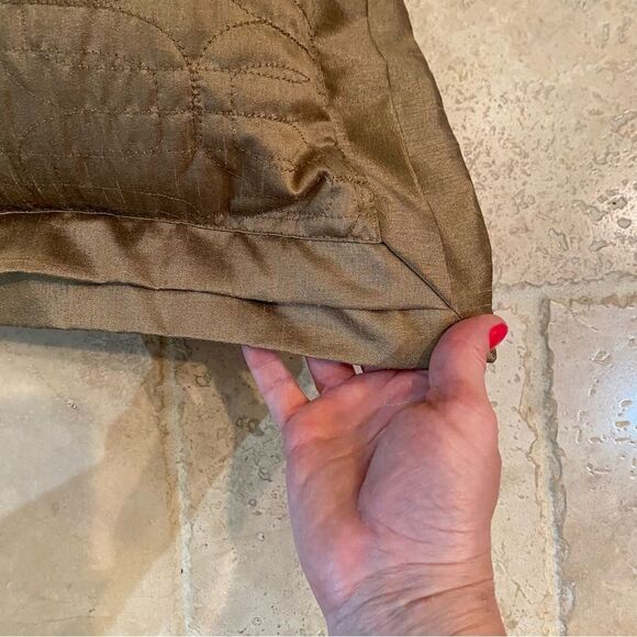 Custom Silk Textured Gold Euro Pillows, Set of 2 - Picture 6 of 7